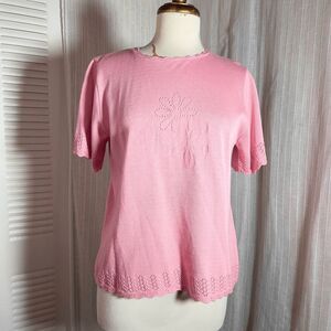 Alfred Dunner Blouse Petite XL Vintage 90's Cottagecore Pink Top